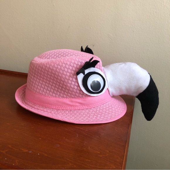 Hana Light Mesh Pink Fedora Style Flamingo Hat - Picture 3 of 10